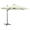 Image de vidaXL Vidaxl Parasol Déporté Avec Mât Et Lumières Led Sable 300 Cm