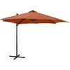 Image de vidaXL Vidaxl Parasol Déporté Avec Mât Et Lumières Led Terre Cuite 300 Cm