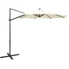 Image de vidaXL Parasol déporté avec mât et lumières LED Sable 300 cm