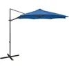 Image de vidaXL Vidaxl Parasol Déporté Avec Mât Et Lumières Led Bleu Azuré 300 Cm