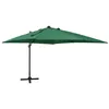 Image de vidaXL Parasol de jardin en porte-à-faux et mât et lumières LED vert312345