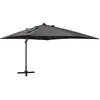 Image de vidaXL Parasol déporté avec mât et lumières LED Anthracite 300 cm