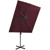 Image de vidaXL Vidaxl Parasol Déporté À Double Toit Rouge Bordeaux 250x250 Cm