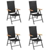 Image de vidaXL Chaises de jardin lot de 4 Résine tressée Noir313106