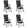 Image de vidaXL Vidaxl Chaises De Jardin Lot De 4 Résine Tressée Noir