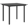 Image de vidaXL vidaXL Table à dîner de jardin Noir 80x80x74 cm Acier et verre