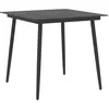 Image de vidaXL Table à dîner de jardin Noir 80x80x74 cm Acier et verre313114