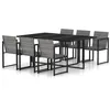 Image de vidaXL Salon de jardin 7 pcs avec coussins Résine tressée Gris