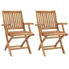 Image de vidaXL Chaises de jardin pliables 2 pcs Bois de teck massif