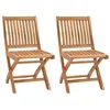 Image de vidaXL Chaises de jardin pliables lot de 2 Bois de teck massif