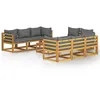 Image de Salon De Jardin 9 Pcs Avec Coussin Bois D'acacia Solide