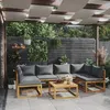 Image de vidaXL Salon de jardin 7 pcs avec coussin Bois d'acacia solide3057622