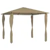 Image de vidaXL Belvédère avec revêtement de poteaux 3x3x2,6 m Taupe 160 g/m²313606