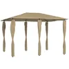 Image de vidaXL Vidaxl Belvédère Avec Revêtement De Poteaux 3x4x2,6 M Taupe 160 G/M²