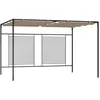 Image de vidaXL Belvédère avec auvent rétractable 3x4x2,3 m Taupe 180 g/m²