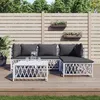 Image de Vidaxl Salon De Jardin 3 Pcs Avec Coussins Gris FoncÃ© Bambou
