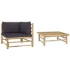 Image de vidaXL Salon de jardin 2 pcs avec coussins gris foncé Bambou313152