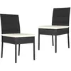 Image de vidaXL Chaises à manger de jardin lot de 2 Résine tressée Noir315106