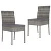 Image de vidaXL Chaises à manger de jardin lot de 2 Résine tressée Gris315108