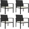 Image de vidaXL Chaises à manger de jardin lot de 4 Résine tressée Noir315111