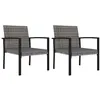 Image de vidaXL Chaises à manger de jardin lot de 2 Résine tressée Gris315112