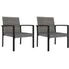 Image de vidaXL Chaises de salle Ã  manger de jardin 2 pcs RÃ©sine tressÃ©e Gris