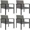 Image de vidaXL Vidaxl Chaises De Salle À Manger De Jardin 4 Pcs Résine Tressée Gris