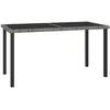 Image de vidaXL Vidaxl Table À Dîner De Jardin Gris 140x70x73 Cm Résine Tressée