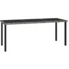 Image de vidaXL Vidaxl Table À Dîner De Jardin Gris 180x70x73 Cm Résine Tressée