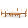 Image de Vidaxl Salon De Jardin 5 Pcs Avec Coussin CrÃ¨me Bois D'acacia Solide