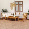 Image de Vidaxl Salon De Jardin 9 Pcs Avec Coussin CrÃ¨me Bois D'acacia Solide