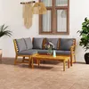 Image de vidaXL Salon de jardin 4 pcs avec coussin Bois d'acacia solide3057779