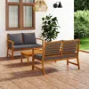 Image de vidaXL Vidaxl Salon De Jardin 3 Pcs Avec Coussin Bois D'acacia Solide