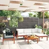 Image de vidaXL Salon de jardin 6 pcs avec coussins Crème Bois d'acacia solide3057880