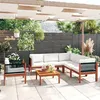 Image de vidaXL Salon de jardin 7 pcs avec coussins Crème Bois d'acacia solide3057889