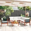 Image de Vidaxl Salon De Jardin 7 Pcs Avec Coussins CrÃ¨me Bois D'acacia Solide