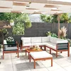 Image de Vidaxl Salon De Jardin 8 Pcs Avec Coussins CrÃ¨me Bois D'acacia Solide