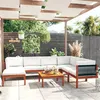Image de vidaXL Salon de jardin 8 pcs avec coussins Crème Bois d'acacia solide3057891