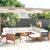 Image de vidaXL Salon de jardin 12 pcs avec coussins Crème Bois d'acacia solide3057894