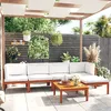 Image de Vidaxl Salon De Jardin 6 Pcs Avec Coussins CrÃ¨me Bois D'acacia Solide
