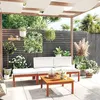 Image de vidaXL Salon de jardin 4 pcs avec coussins Crème Bois d'acacia solide3057903