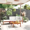 Image de vidaXL Salon de jardin 4 pcs avec coussins Crème Bois d'acacia solide3057904