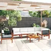 Image de Vidaxl Salon De Jardin 7 PiÃ¨ces Avec Coussins CrÃ¨me 63 X 63 Cm