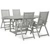 Image de vidaXLEnsemble à manger de jardin 5 pcs Bois d'acacia massif Gris