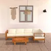 Image de vidaXL Salon de jardin 6 pcs avec coussins blanc crème Bois d'acacia3057933