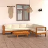 Image de vidaXL Salon de jardin 7 pcs avec coussins blanc crème Bois d'acacia3057937