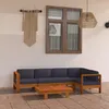 Image de Vidaxl Salon De Jardin 6 Pcs Avec Coussins Gris FoncÃ© Bois D'acacia