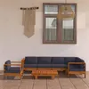 Image de vidaXL Salon de jardin 7 pcs avec coussins gris foncé Bois d'acacia3057953