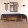Image de vidaXL Salon de jardin 7 pcs avec coussins gris foncé Bois d'acacia3057956
