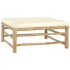 Image de vidaXL Salon de jardin 6 pcs avec coussins blanc crème bambou3058197